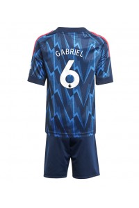 Arsenal Gabriel Magalhaes #6 Jalkapallovaatteet Lasten Vieraspeliasu 2025-26 Lyhythihainen (+ Lyhyet housut)
